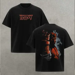 Hellboy Vintage Graphic Tshirt & Washed Tshirt Retro Streetwear Tee for Fans of the Legendary Demon Hero Dark Comic Style Oversized Unisex Shirt,Ultimate Antihero Vibe,perfect gift for all, Monster movie Inspired graphic tees men gifts dailywear Menswear