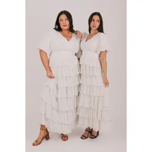 EXCLUSIVE - Promise Me This Dress - Short Sleeve Bridesmaid Mother of the Bride Event Dress with V-Neckline Tie Waist & Tiered Skirt 10 Hues, Size Inclusive XXS-6XL
