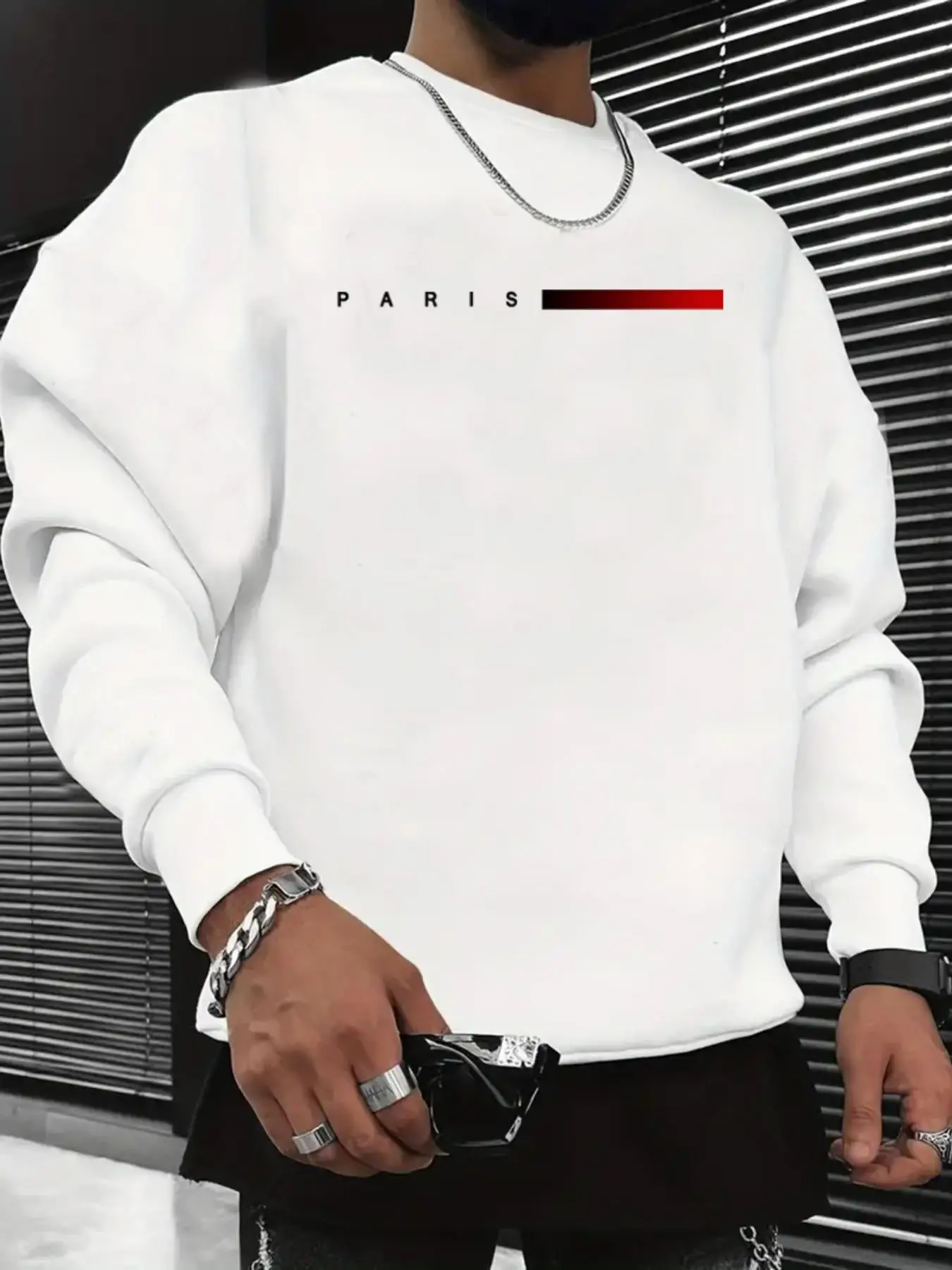 Men's Regular Fit Letter Print Drop Shoulder Sweatshirt, Casual Soft Comfy Long Sleeve Round Neck Pullover for Daily Wear, Men's Top for All Seasons