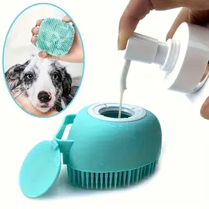 1 set pet grooming system with storage, cat and dog shower brush, massaging comb teeth, non-toxic and easy-to-clean design, ergonomic handle + detachable top, suitable for wet washing showers, safe tool for pets with sensitive skin