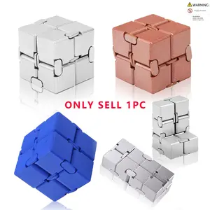 Infinite Cube Stress Relief Toy, Finger Fidget Tool, Pocket Size, Metal, Anxiety & Adhd Friendly, Durable Sensory Toy for Adults, Teens, Kids