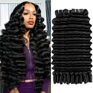 Burmese Deep Wave Bundles Spiral Curly End Quick Weave Extensions Brazilian Human Hair Weave Bundles For Black Women