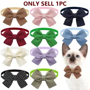 1PC New pet bow tie solid color fashion pet bow tie accessories for cats and dogs.
