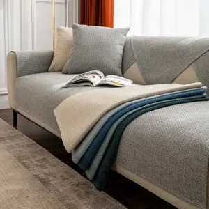 Thick Chenille Sofa Cover , 1 PC solid color soft sofa cover, Pet-Friendly Anti-Scratch Couch Cover, Machine Washable Sofa Mat, Universal Fit for Sectional/L-Shaped/Loveseat, Decorative Couch Throw for Living Room Home Decor, Couch Slipcover