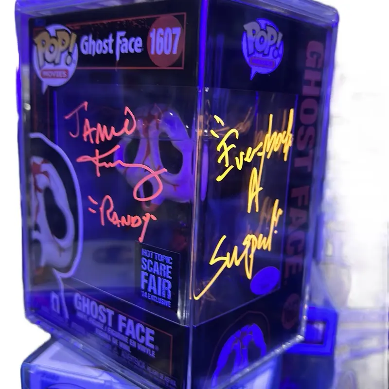 Funko Pop Vinyl Collectible Figurine - Ghost Face, Signed by Jamie Kennedy, Blacklight Reactive, Authentic Collectible