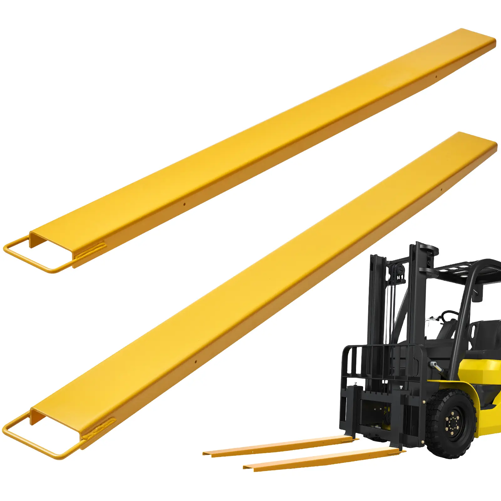 【DealsForYouDays】VEVOR Pallet Fork Extensions 84" Length 5.5" WidthHeavy Duty Carbon Steel Fork Extensions for Forklifts1 Pair Forklift ExtensionsIndustrial Forklift Fork Attachments for Forklift TruckYellow