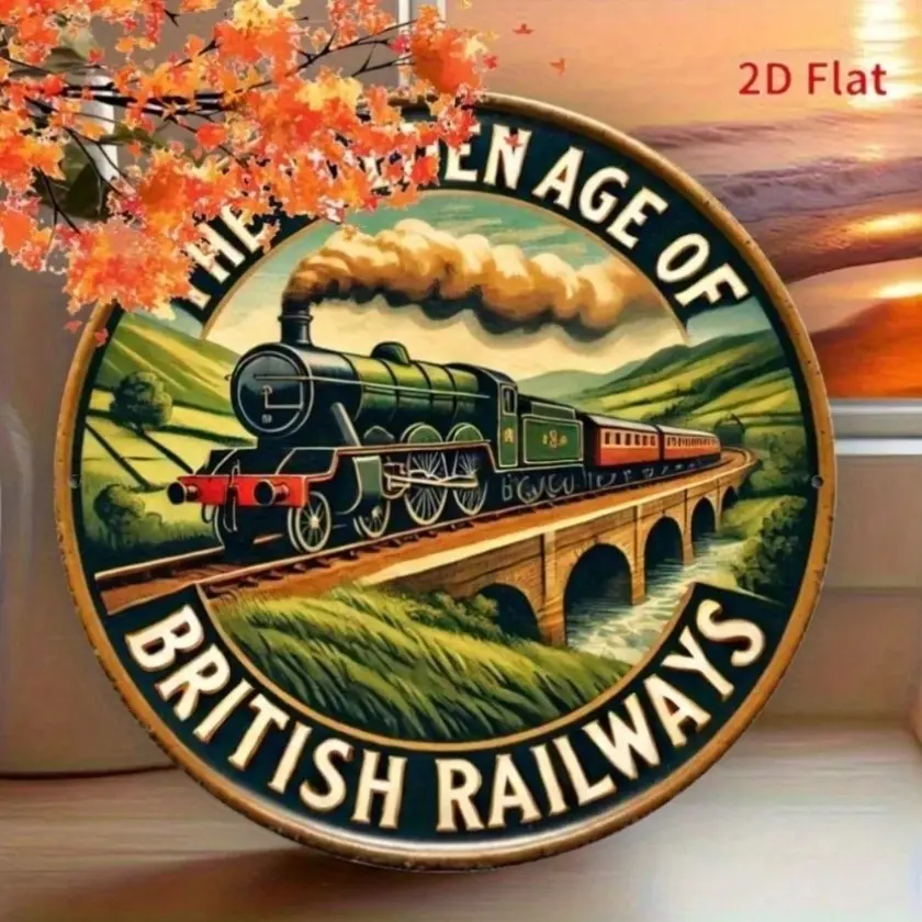 Aluminum Vintage British Railways Sign 8x8 Inch Steam Locomotive Wall Art For Train Lovers Historical Decor Aluminum Metal Sign