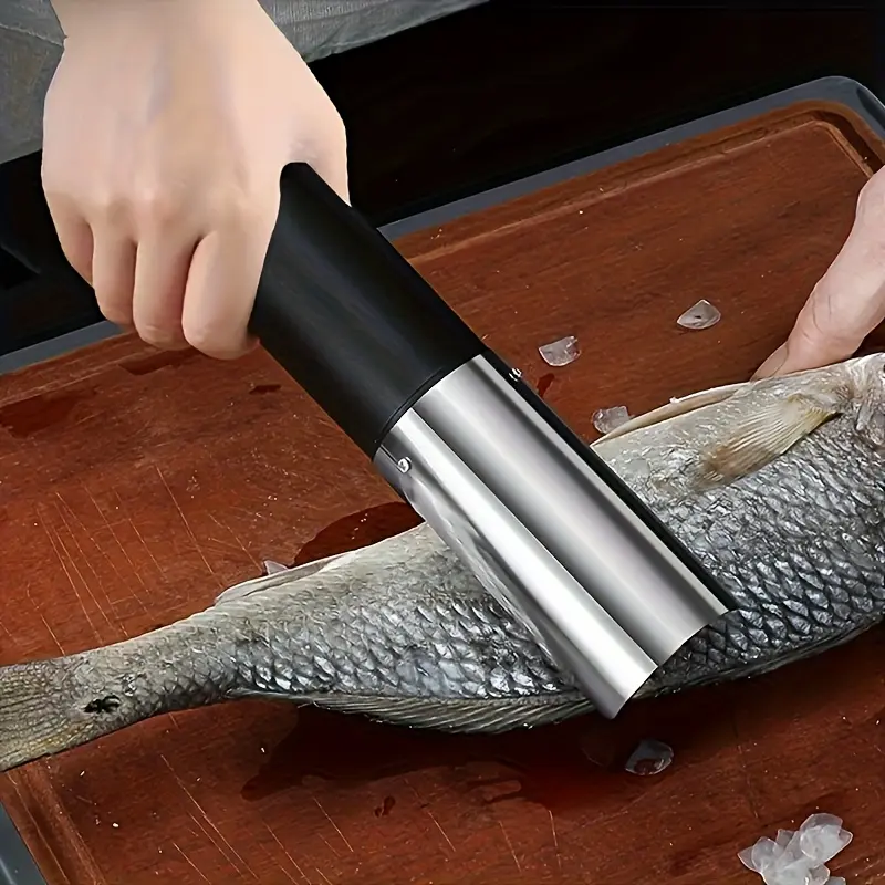 Home/Commercial Fish Scaler – Efficient, Time-Saving & Easy-to-Use with Powerful Performance for All Types of Fishes, Scale Removal Equipment, Seafood Prep Gadget, Home Fish Cleaning Device, Commercial Fish Cleaner, Ergonomic Fish Tool, Streamlined,summer