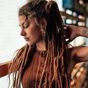 2025 10 Strands 18-36 Inch Dreadlock Extensions Brown Single Ended Hippie Dreads 0.6 Cm Width Loc Extensions Reggae Style Synthetic Crochet Hair For Women And Men Halloween Christmas