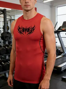 Y2K Aesthetic Compression Tank Top Men Summer Athletic Quick Dry Sleeveless Gym Workout Vest Gothic Tribal Thorn Graphic Print Sport Muscle Tee