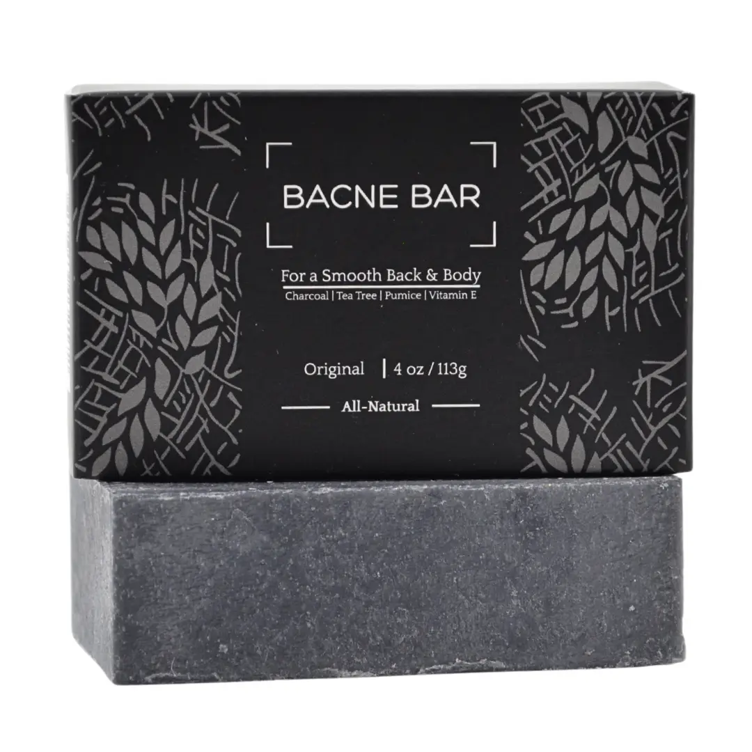 Bacne Bar: All Natural Body Acne Soap with Charcoal, Pumice, Tea Tree Oil & Vitamin E for a Deep Exfoliation Back Acne Treatment, Not for Sensitive Skin