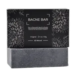Bacne Bar: All Natural Body Acne Soap with Charcoal, Pumice, Tea Tree Oil & Vitamin E for a Deep Exfoliation Back Acne Treatment, Not for Sensitive Skin