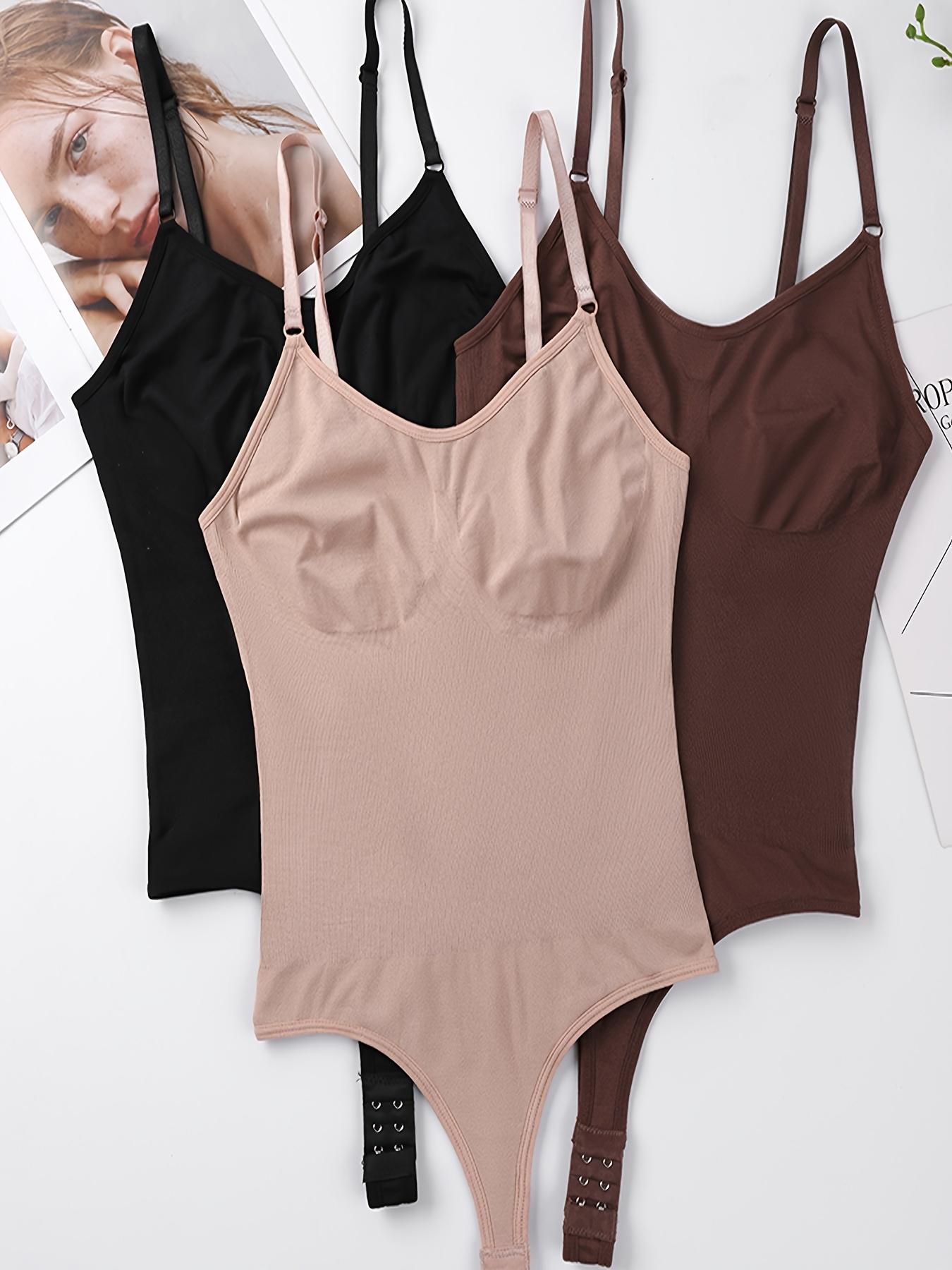 1pc High-Pressure Women'S Shaping Leggings Adjustable Shoulder Straps Thong Design Front Buckle Design Slim Waist Design Elegant Design Full Chest Support Comfortable Fit Postpartum Body Shaper Bodysuit Suitable for Daily Wear, Dating