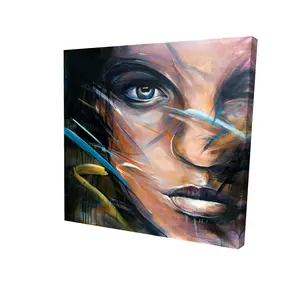 Begin Home Decor 2080-2424-FI26 24 x 24 in. Bohemian Blue Beauty Canvas - Colorful Woman Face Art Decor