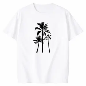 Everyday Comfort Women’s T-Shirt with Timeless Coconut Tree Silhouette, Easy Care
