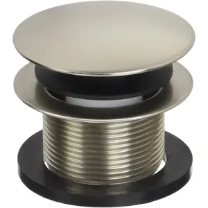 D398R-07 1-1/2" NPSM Coarse Thread Mushroom Tip-Toe Bathtub Stopper Bath Drain, 1-Pack, Satin Nickel