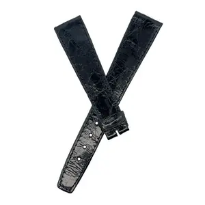 Girard Perregaux 18mm x 14mm Shiny Black Alligator Leather Watch Band