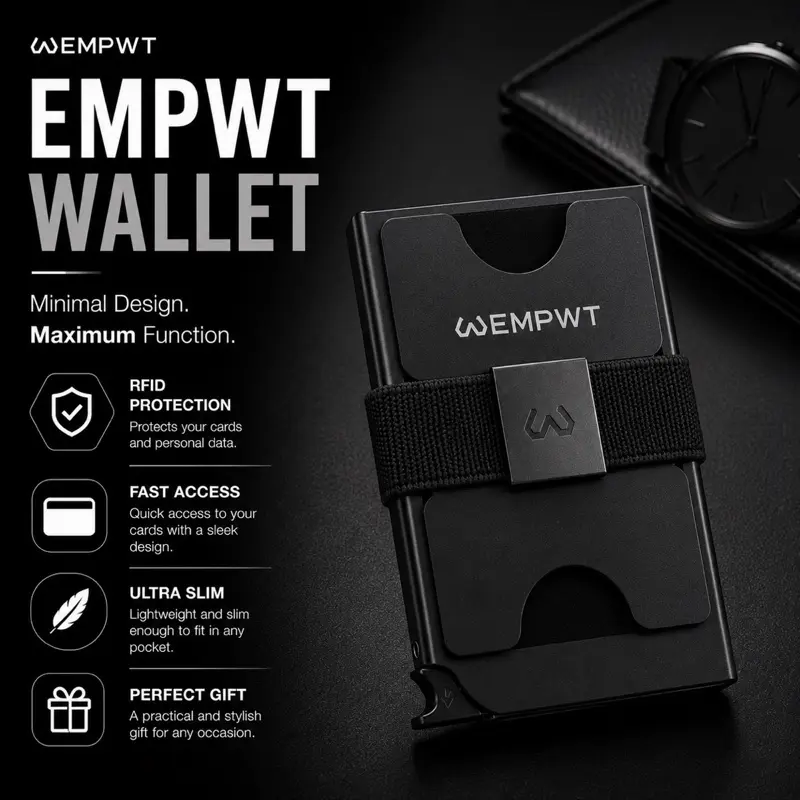 Aluminum Compartmental Combination Wallet - Advanced RFID Layer Protection, Slim Minimalist Push Button for Quick Access, ID Card Holder, Indoor Outdoors Sports & Outdoor Darts Cases & Wallets Gift Idea