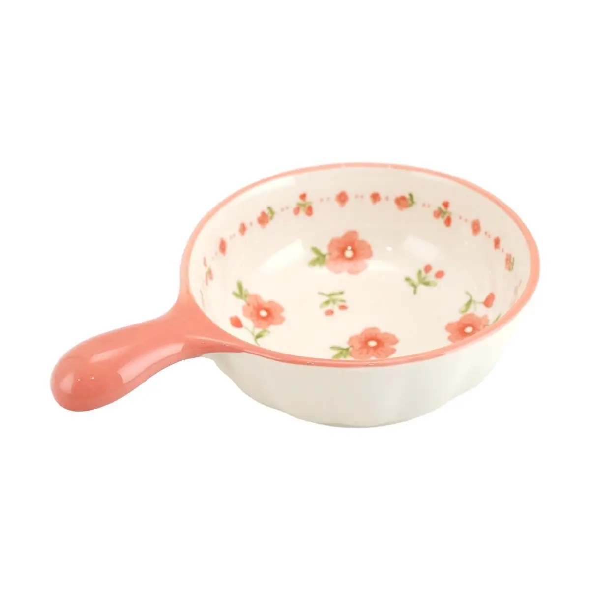 Golden Lion Red Glaze Lotus Handle Bowl - 15.2cm "Moonlit Blossom" Ceramic Rice Bowl, 22*15.3*5.7cm, Elegant Chinese Style Tableware for Home & Gifts