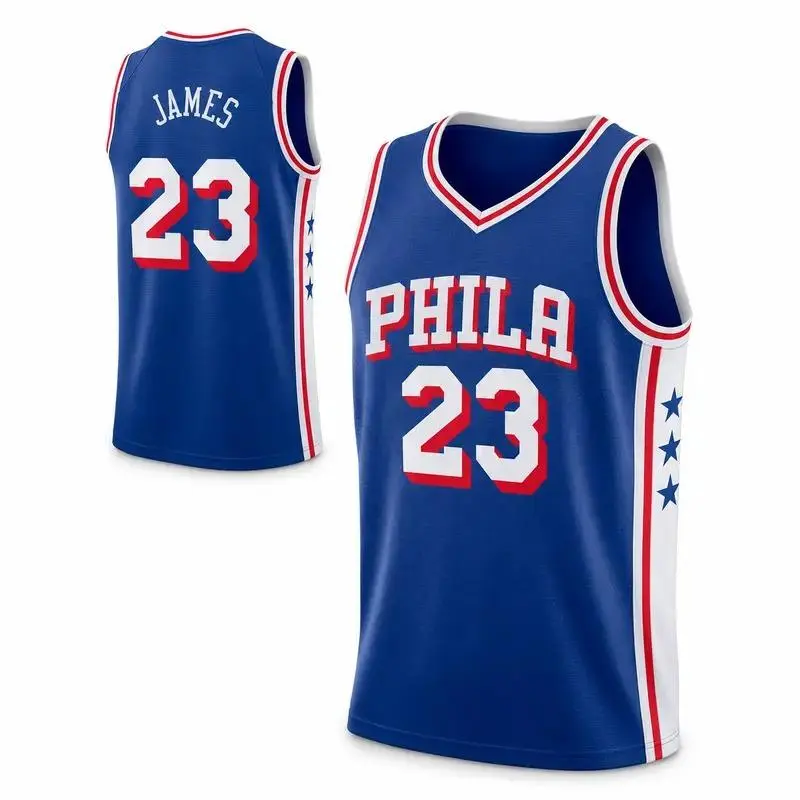 Philadelphia Basketball #23 James Royal Blue Swingman Jersey, Unisex Icon Edition Fan Sportswear for Men & Women, men’s basketball jersey, fan sportswear, basketball streetwear