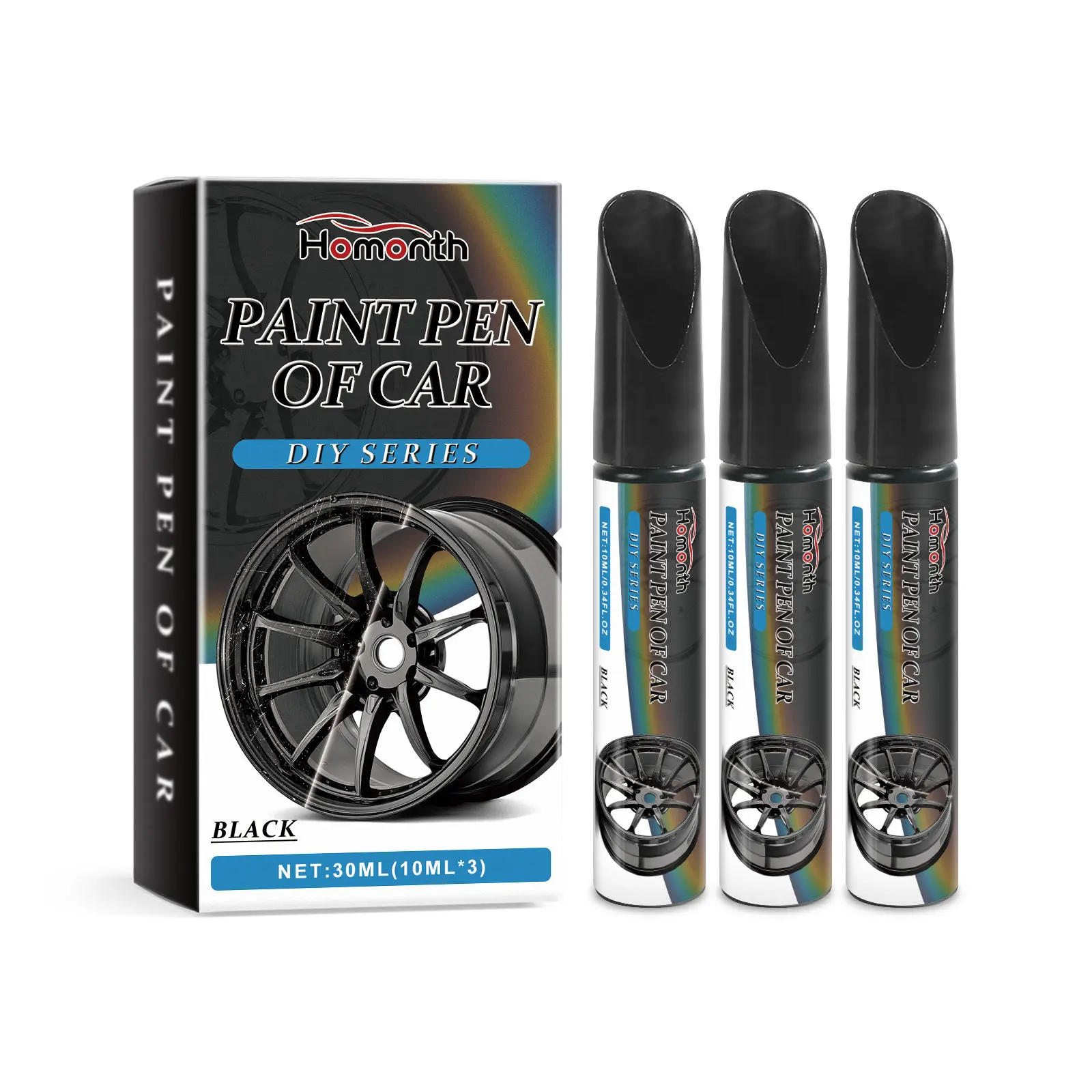 Car Black Wheel Scratch Repair Pen–Car Accessories Car Pro Mending Car Remover Scratch Repair Paint Pen, Fix Scuffs, Scratches & Paint Chips on Car Rims
