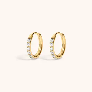 Pavé Huggie Hoops, 11mm
