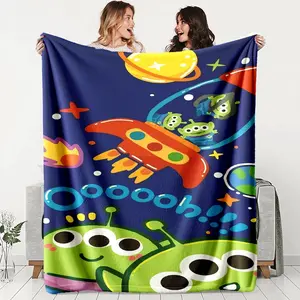 Toy Story Three-Eyed Alien Adventure Flannel Throw Blanket, Soft Lightweight Warm, 100% Fiber, Perfect for Bed Sofa Office Camping Travel Gift