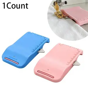 Magnetic sewing machine sleeve tool - Four-sided edge guide, thread cutter and ruler scale, suitable for cuff, lapel and visible line sewing, ABS sewing guide, suitable for beginners
