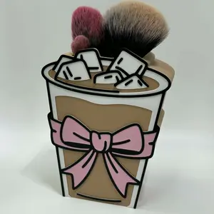 Iced Coffee With A Bow 3D Printed Home Organizer For Pens Pencils Make up Brushes Perfect Gift
