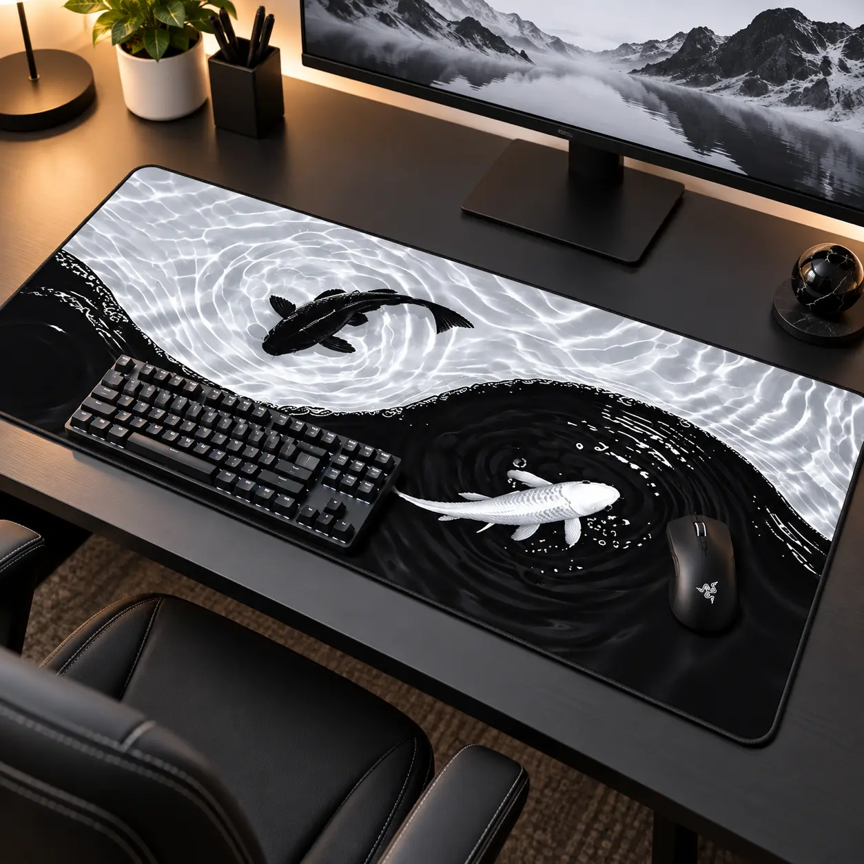 XL Gaming Mouse Pad, Extended Desk Mat with Non-Slip Base & Stitched Edges, Multiple Designs for Keyboard & Mouse, Home Office & Gaming