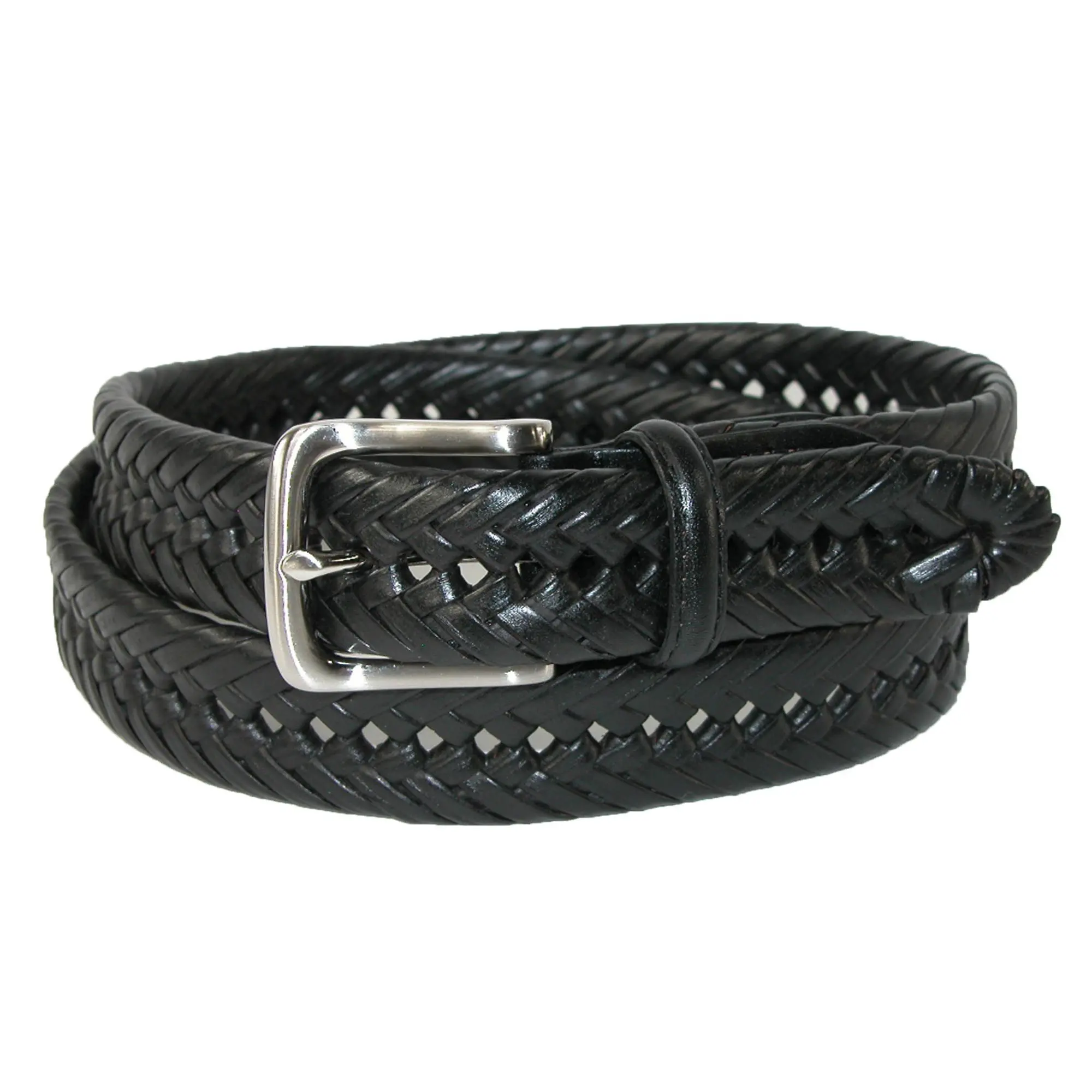 Tommy Hilfiger Men's Burnished Handlaced 1 1/4 Inch Belt, Dress Belts