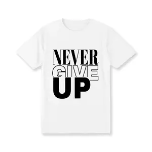 [100% Cotton] Men'S 180GSM 100% Cotton "Never Give Up" Motivational Graphic T-Shirt - Soft Breathable Round Neck Short Sleeve Tee, Casual Summer Outdoor Wear, Machine Washable, Perfect Gift For Him T-Shirt For Men And Women