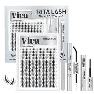 Viva, RITALASH MangaMagic Collection Upgrade U Lashes Eyelash Extensions with Ultra-Dense, Waterproof, Long-Lasting Lashes, Fluffy Cluster Lashes, Fashion Wet Look, Beginner-Friendly DIY Lashes for a Flawless, Voluminous Look, Trendy & Must-Have Clusters