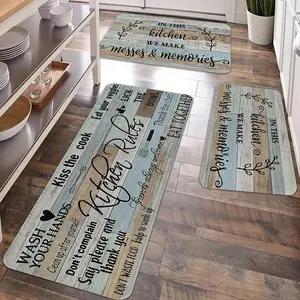 2/3pcs kitchen carpet floor mat, comfortable, soft, thick flannel anti slip floor mat, washable kitchen mat, suitable for kitchen, corridor, entrance door, laundry room, bathroom, living room, room decoration floor mat, Kitchen Rugs Sets