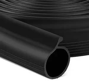 16.5FT Garage Door Bottom Seal - Rubber P-Bulb Weather Stripping for Overhead Doors, Weatherproof Strip Replacement, Fits 16.5FT Wide or Smaller Doors, Black