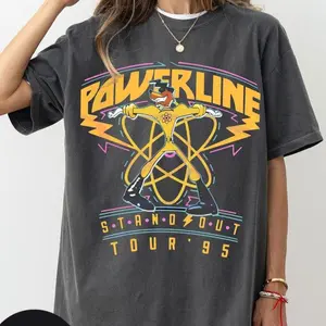 Vintage Powerline Stand out World tour shirt, Powerline 95' vintage shirts, A Goofy movie t-shirt, WDW trip Tee Shirt