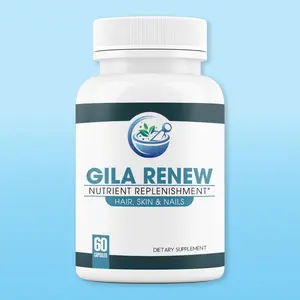 GILA Renew: Hair, skin and nails supplement. Pharmacist-recommended. 60 capsules per bottle. 5000 mcg Biotin, vitamins A, C, D, E, B6, B12 + more.