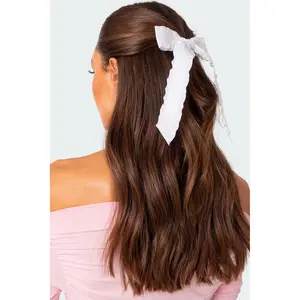 Ruffle Trim Bow Hair Clip