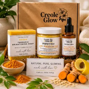 Brightening Bundle  Turmeric Soap + Glow Scrub + Face Oil