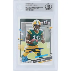 Jayden Reed Green Bay Packers Autographed 2023 Panini Donruss Rated Rookie #334 Beckett Fanatics Witnessed Authenticated Rookie Card - Fanatics Authentic Certified