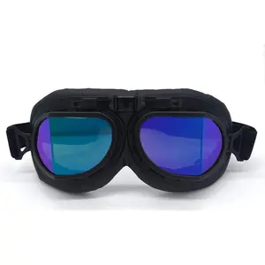 Vintage Motorcycle Goggles Anti Fog & Impact UV Protection Aviator Pilot Motocross Goggles for Men,Women
