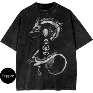 Chihiro and Haku Shirt, Spirited Away Shirt, Studio Ghibli Shirt, Anime Vintage Tee, Unisex Cotton Crewneck T-Shirt Menswear Womenswear Underwear Streetwear Top