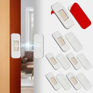 6 Pack  for Cabinet Doors,Ultra Thin  Drawer Catch,Adhesive Drawer ,with Adhesive No Drill - Stainless Steel, Proof Lock for Kitchen, Bathroom & Rv Cabinets 1.57" X 0.79"