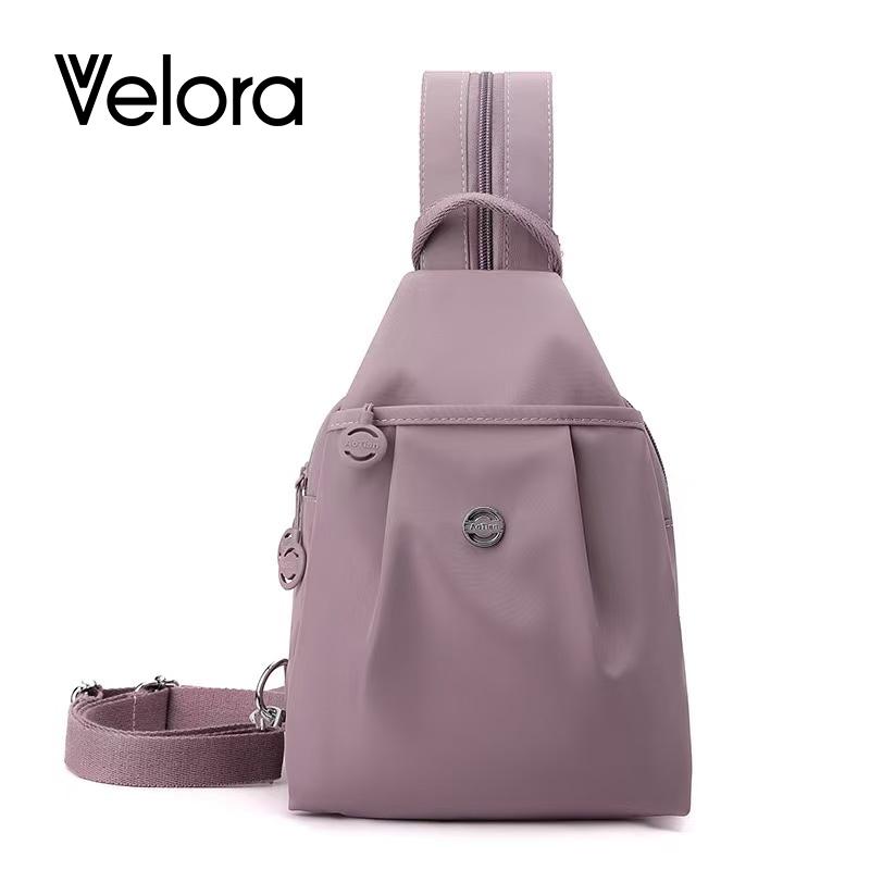 Velora Fashion Oxford Cloth Casual Backpack Messenger Bag Chest Bag with Side Pouch Adjustable Strap Zipper Pocket Inner Patch Pocket 30x21x14cm