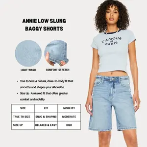KANCAN - Annie Women's Denim Low Slung Baggy Shorts