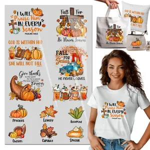12PCS Jesus Pumpkin Design combination Iron On Transfer T-Shirt Stickers  DTF transfers ready to press for T-Shirt/bag/Pillow