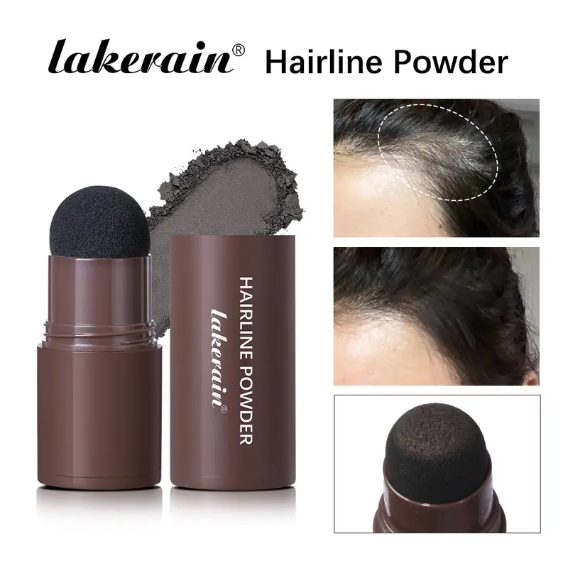 Cosmetic Hairline Powder - Alcohol-Free, No-Bleach Alternative Dye, Thinning & Balding Hair Solution, Receding Hairline Fix, Easy-To-Apply At-Home Daily Haircare Styling Product with Natural & Polished Finish, Hair Powder For Thinning Hair