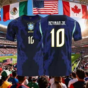 2026 Brazil Vini #7 Neymar #10 Raphinha #11 Home and Away Short-Sleeve Soccer Jerseys