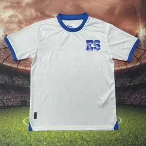 25 26 New El Salvador Blue Home White Away Short Sleeves Football Jersey