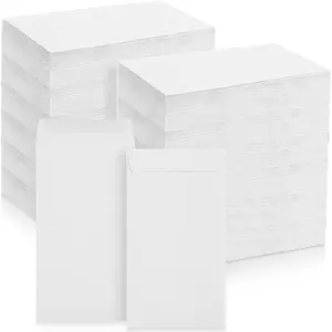 1000 Pack #7 Money Envelopes for Cash Self-Adhesive Coin Envelopes with Gummed to Seal 3-1/2'' x 6-1/2'' 28lb Wedding Gift Card Holder for Coins Receipt(White,7)